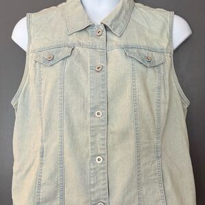 Charter Club Light Blue Denim Vest